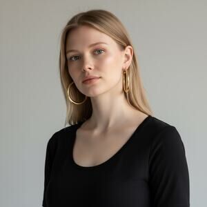 DAISY FUENTES NWT 2" Hoop Earrings   Glam  NightOut Statement Festival